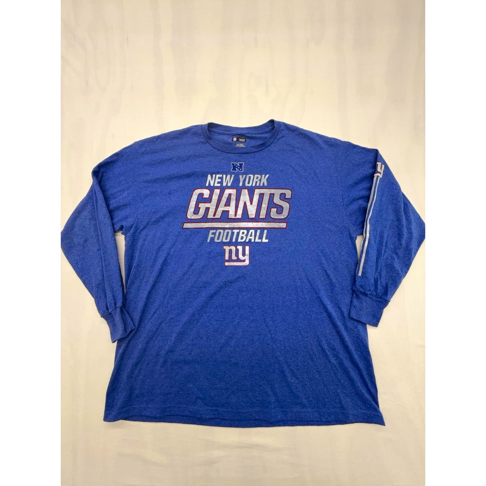NFL Team Apparel New York Giants Football Long Sleeve Shirt Blue 2XL